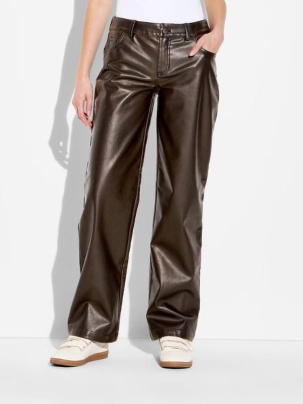 Womens Wild Fable Straight Leg Faux Leather Pants Size 14